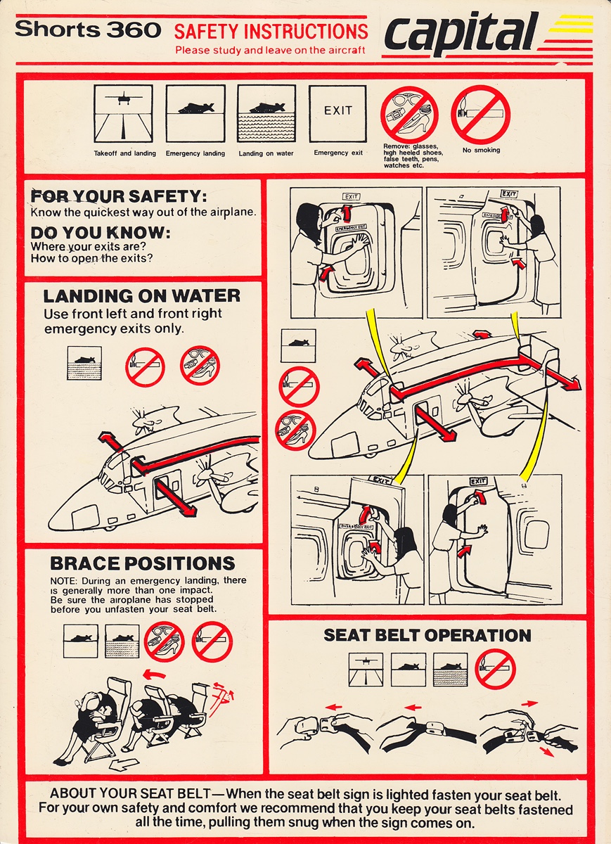 Capital Airways Shorts 360 safety card